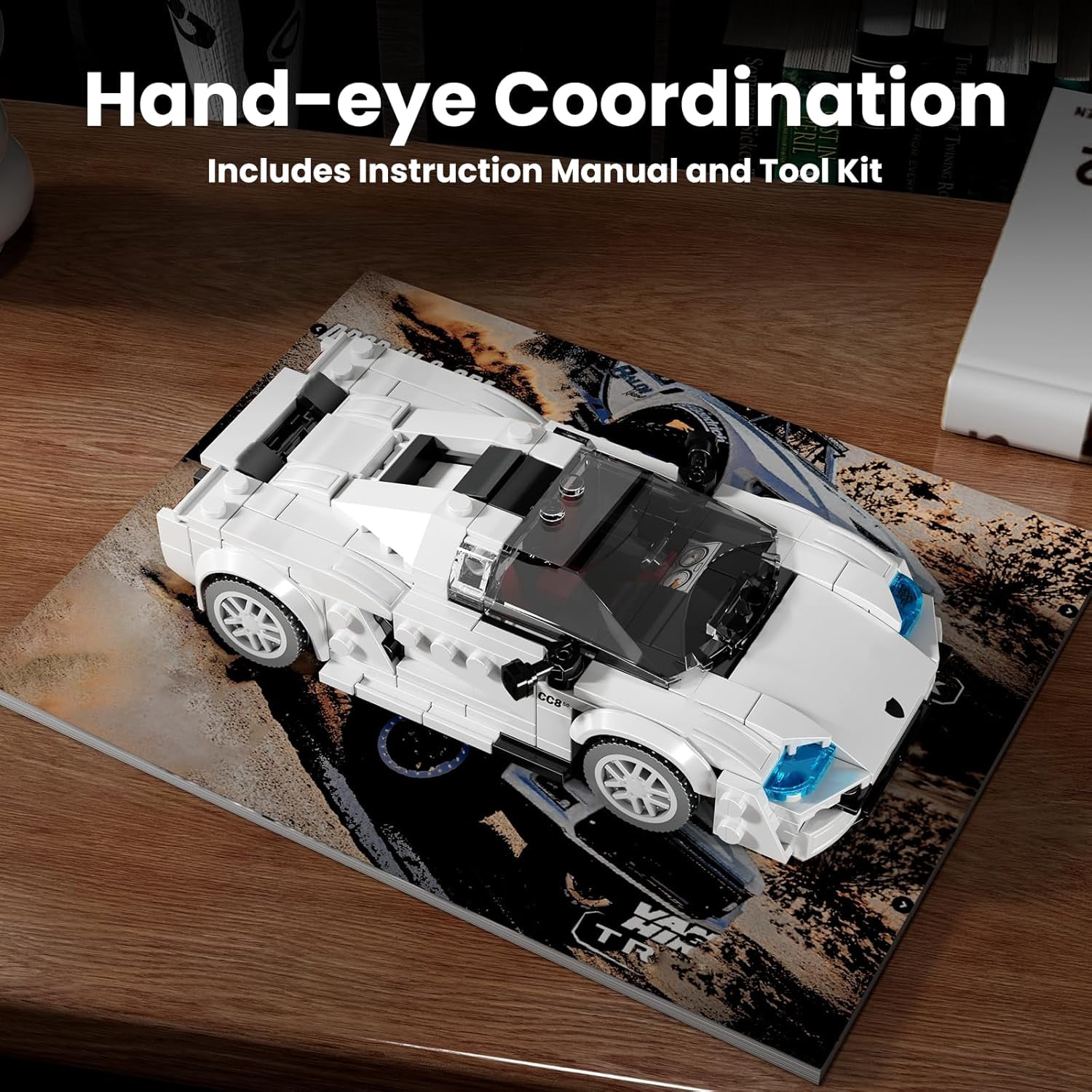 Speed Champion P80C Racing Car Building Kit with Acrylic Display Case, 27069 Collectible Model Car Kits, Building Blocks Kit Racing Toy Cars for Adult (450 PCS)