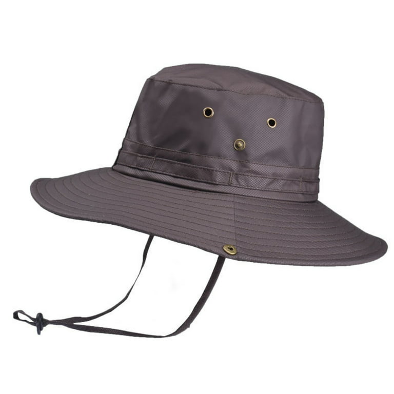 Cheers.US Wide Brim Sun Hat, Outdoor Summer Sun Protection Boonie Cap,  Breathable Waterproof Foldable Safari Hat Hunting Mesh Hat for Men Women  Fishing Hiking Beach Hat 