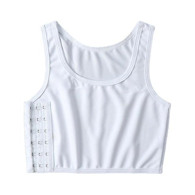 Mujeres transpirable pecho pecho aglutinante hebilla lateral chaleco corto Tops aglutinante de pecho ropa interior camisetas sin mangas vendaje de envoltura de pecho inalámbrico