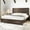 Gray, variant on Papajet Queen Size Bed Frame with Headboard, Farmhouse Platform and Natural Wood Grain, Black