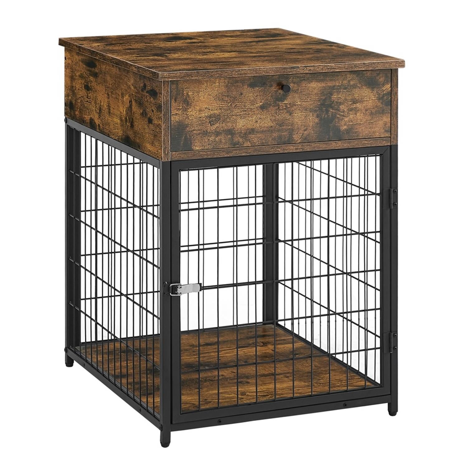 Pefilos 31.5" Wood Dog Crates for Indoor Dogs, Dog Cages with Ttray, 3 Adjustable Height Feeding Bowls, Dog Kennel House, Brown Pefilos 31.5" Wood Dog Crates for Indoor Dogs, Dog Cages with Ttray, 3 Adjustable Height Feeding Bowls, Dog Kennel House, Brown