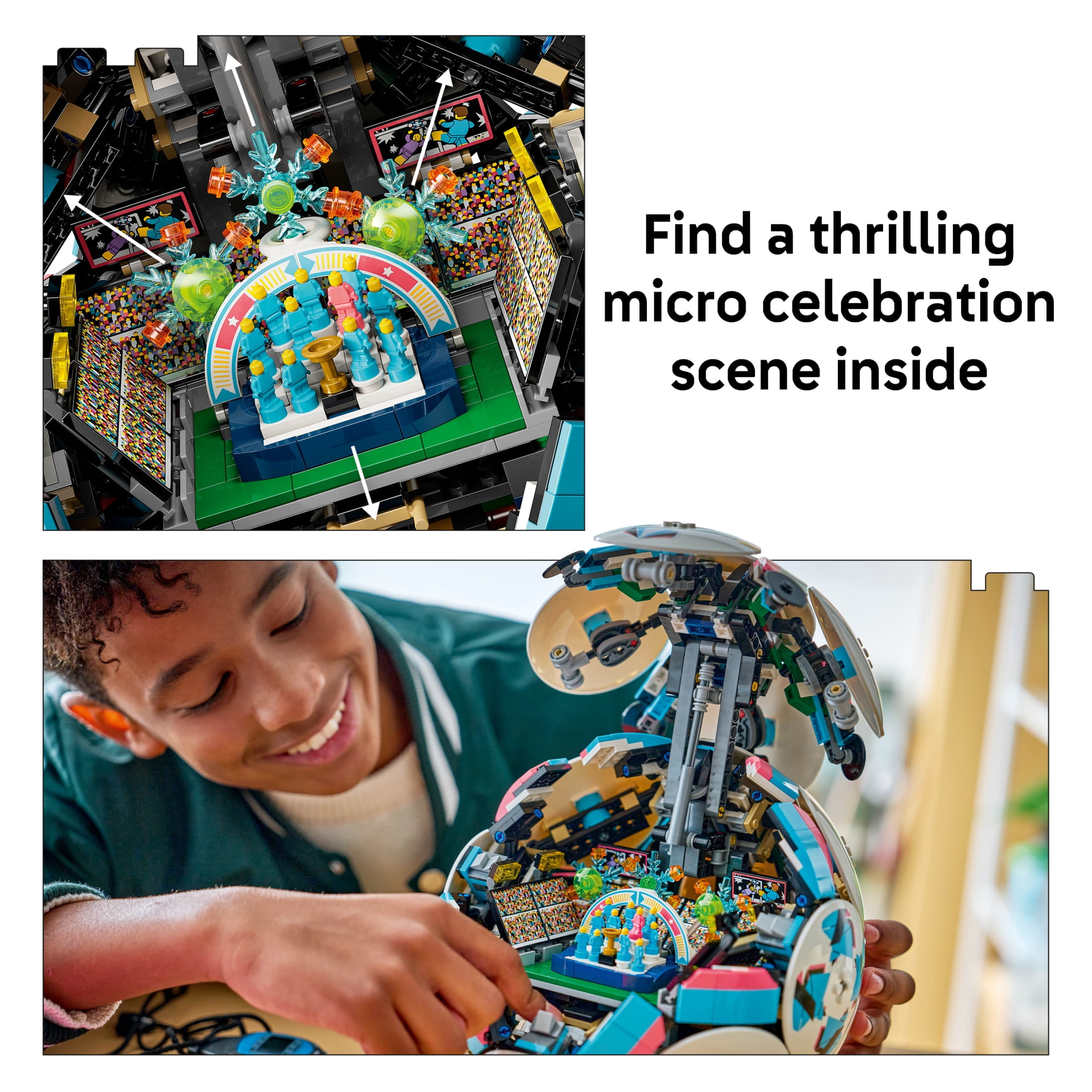 LEGO Editions Soccer Ball - Building Toy for Kids - Collectible Sports Decor for Boys & Girls, Ages 10+ - Includes Micro Stadium - Fathers Day Gift - 43019