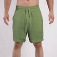 thumbnail image 2 of CaComMARK PI Cotton Linen Shorts for Men Casual Beach Shorts Fashion Solid Color Elastic Rope Waist Casual Fitness Sports Shorts Army Green 12(XXL), 2 of 6