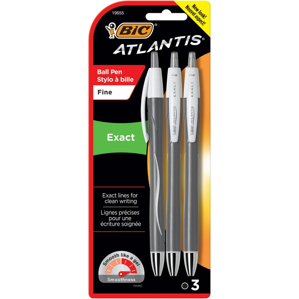BIC Atlantis Exact Retractable Ballpoint Pen, Fine Point (0.7 mm