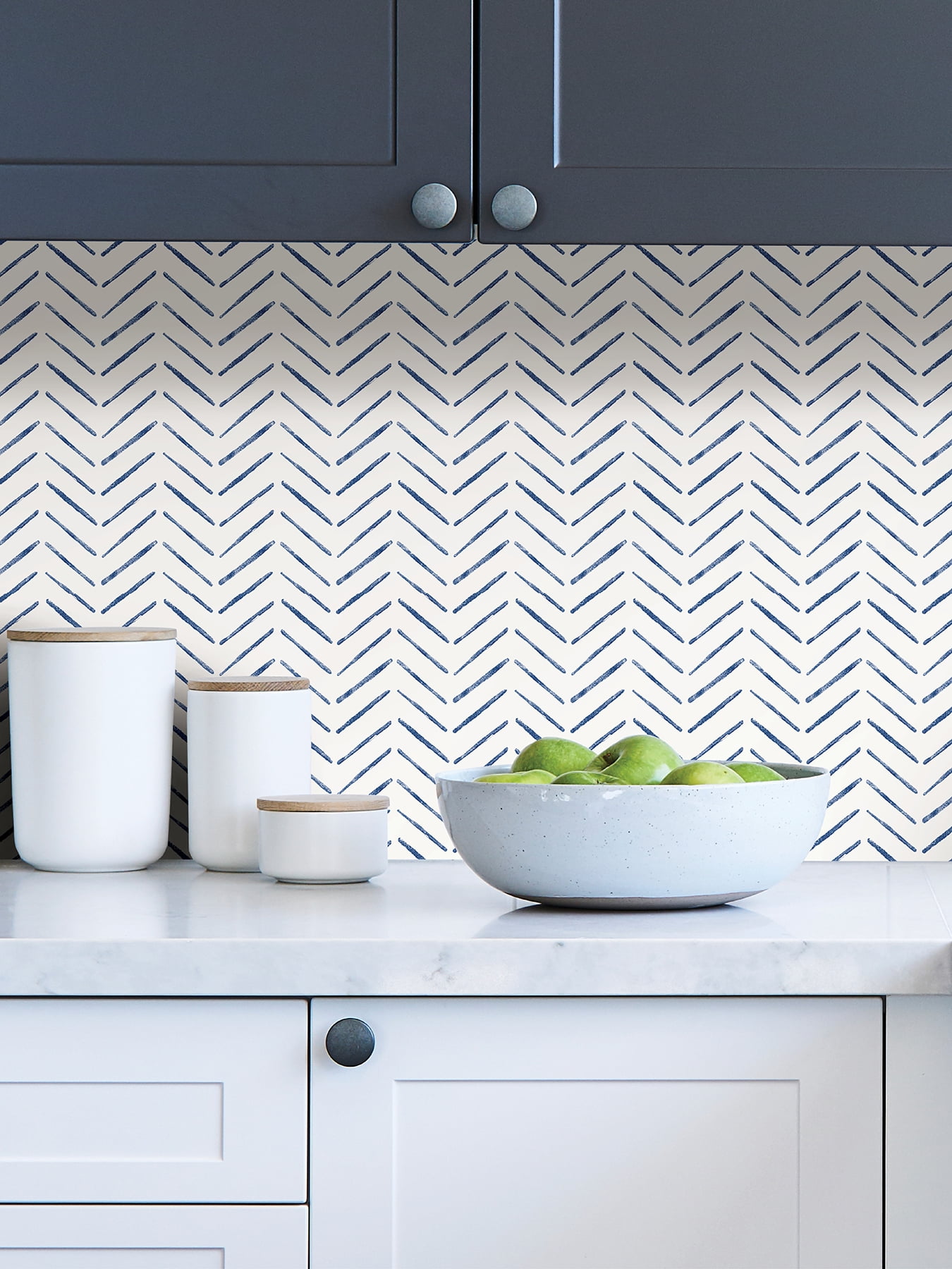 NuWallpaper Indigo Holden Vinyl Peel And Stick Wallpaper, 216-in by 20.5-in, 30.75 sq. ft.