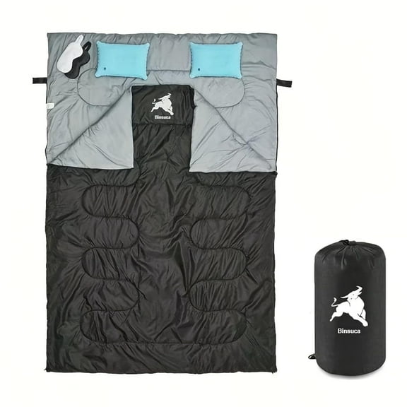 Sleeping Bag, 3-4 Seasons Double Sleeping Bag for Adults, 2 Person Sleeping Bag Lightweight Waterproof for Cold Weather & Warm, 220CM X 150CM