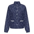 thumbnail image 5 of Jackets for Women Winter Coat Jackets Flannel Stand Collar Jacket(Blue Cracked Texture Pattern Design,Size:S-4XL), 5 of 7