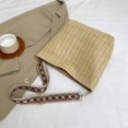 thumbnail image 4 of 6661 Bolso Mano Retro Paja Con Un Hombro Y Cuerpo Cruzado Color Sólido (estilo 3) 2 Caqui, 4 of 9