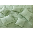 thumbnail image 3 of Nanshing Jennae 7 Piece Shabby Chic Pintuck Comforter Set, Matcha, California King, 3 of 12