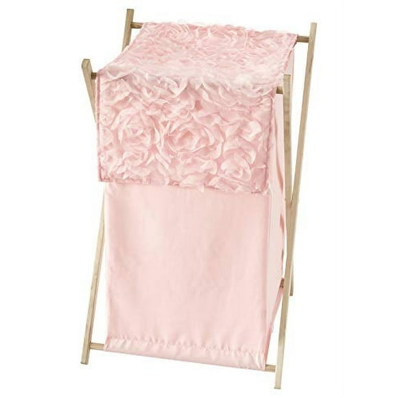 Sweet Jojo Designs Pink Floral Rose Baby Kid Clothes Laundry Hamper - Solid Light Blush Flower Luxurious Elegant Princess Vintage Boho Shabby Chic Luxury Glam High End Roses