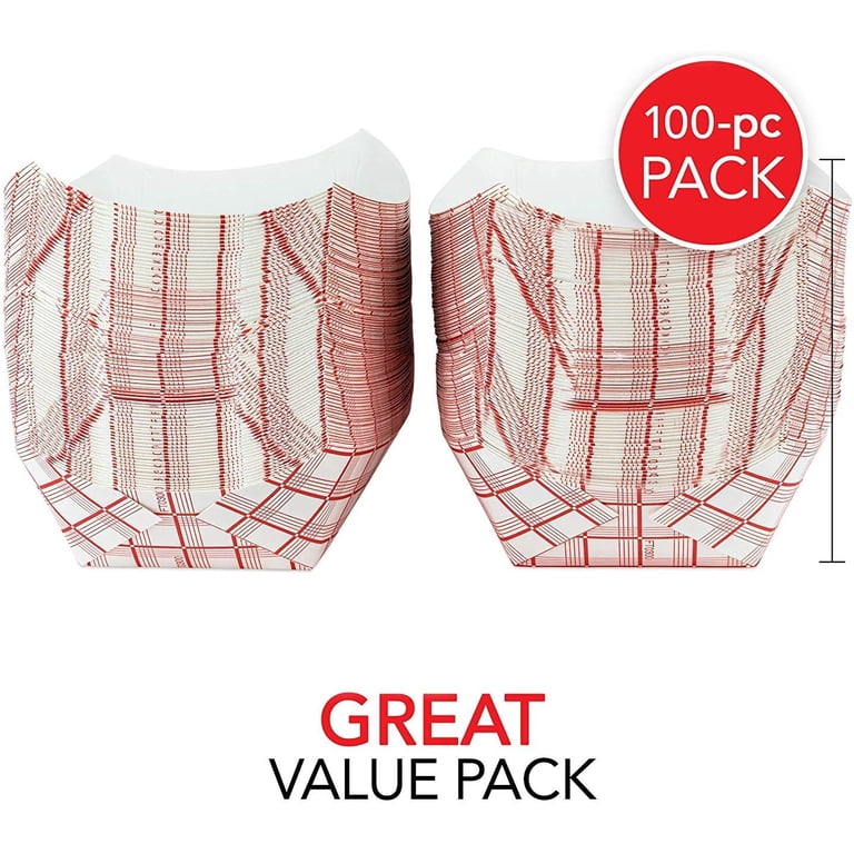 Stock Your Home Paper Food Boats, Red Checkered, 100 Pack photo 4