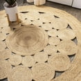 thumbnail image 3 of JONATHAN Y RNF100A-7R Cassia Round Natural Jute Boho Circle Indoor Area-Rug, Natural Fibers, Geometric, Bohemian Easy-Cleaning, Bedroom, Kitchen, Living Room, Non Shedding, Natural, 7' Round, 3 of 7