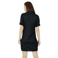thumbnail image 4 of Bimba Women Short Black Mini Dress With Side Slit Soft Rayon Chic Clothing, 4 of 7