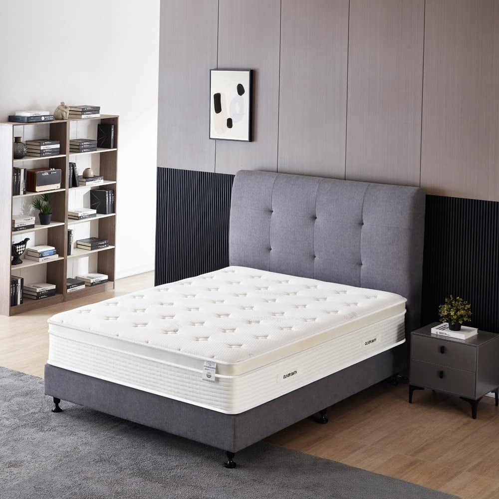 Oliver & Smith 12 Inch Full Mattress - Cool Memory Foam Spring Hybrid Full Size Mattress - Pocketed Coil Spring Euro Top - Ideal for Kids, Teens , Adults & Guests - Rolled in a Box