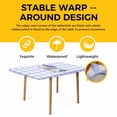 thumbnail image 4 of Spring Easter Table Cloths for 4 Foot Rectangle Tables, Bunny Botanical Flowers Leaves Purple Check Patio Waterproof Elastic Fitted Tablecloths, Washable Rectangular Table Cover for Camping, 4 of 8