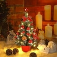 thumbnail image 4 of Jripae Tabletop Christmas Tree,16 inch Mini Artificial Pre-lit Christmas Tree with Battery Powered LED String Lights Christmas Decorations Indoor Xmas Office Home Decor, 4 of 8