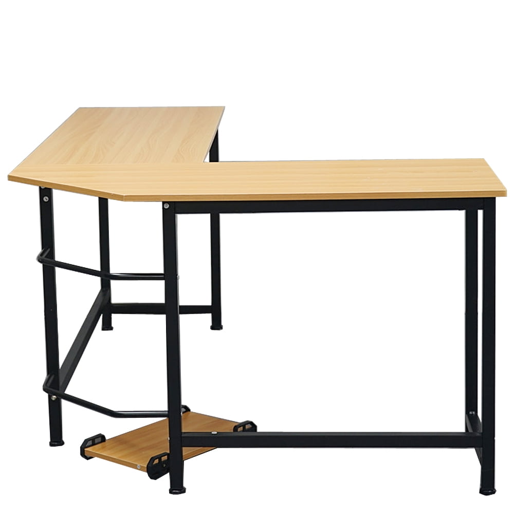 Ubesgoo Computer Desk L Shsaped Gaming Office Corner Writing Table Wood