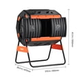 thumbnail image 4 of VEVOR Compost bin, 53 Gallon Dual Chamber Outdoor Tumbling Composter with 2 Sliding Doors and Aeration System, Large Easy-Turn Rotating Composting Bin for Outside, Garden, Kitchen, and Yard Waste, 4 of 9