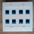 thumbnail image 4 of 4X Placa de Pared Ethernet 8 Puertos - Doble Banda Cat6 RJ45 Conector Cable de Red Placa Frontal Hembra una Hembra - Azul, 4 of 5