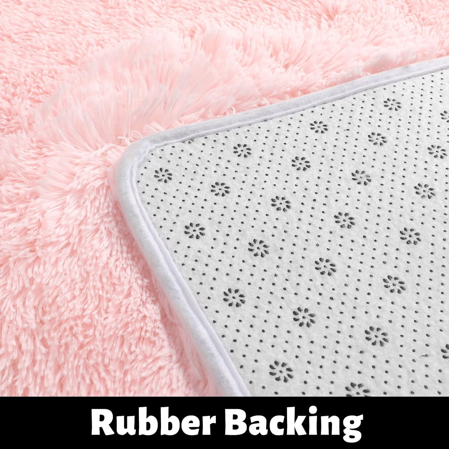 SUSUZI 5' x 7' Shaggy Area Rug, 2" Thick Ultra Plush Fluffy Carpet with Non-Slip PVC Backing, Pink Modern Soft Rug for Bedroom Living Room Kids Room