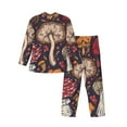 thumbnail image 2 of Kll Forest Wild Mushroom Sleepwear Mens Flannel Pajamas,Long Cotton Pj Set, 2 of 9