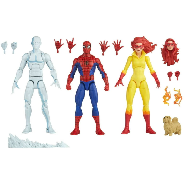 特撮 Marvel Universe 3 3/4in  Exclusive Action Figure 3-Pack Spider-Man and His Amazing Friends (Firestar Spider-Man and Marvel Legends Series: Spider-Man, Firestar & Ms. Lion
