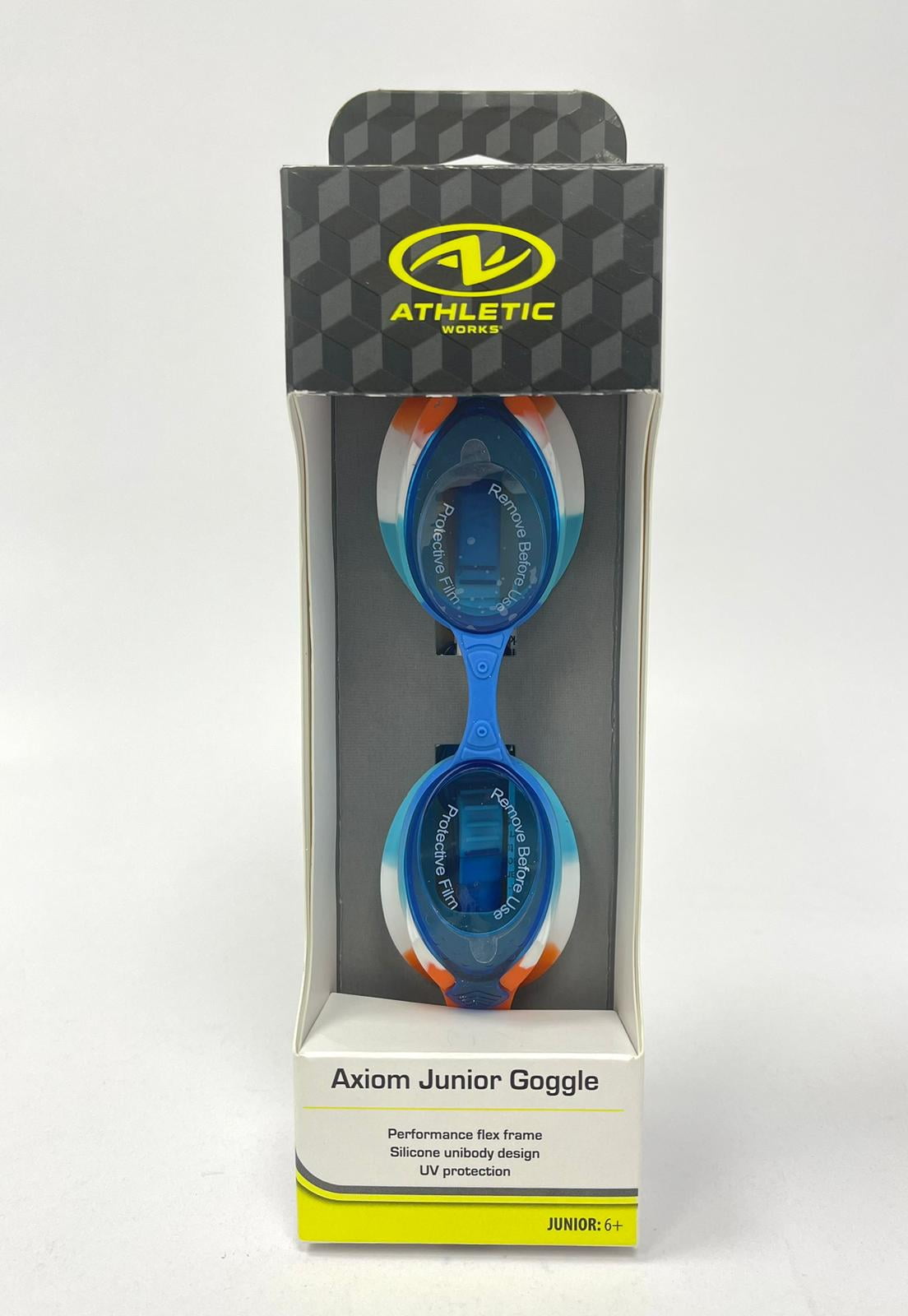 Athletic Works Unisex Axiom Junior Swim Goggles with Tinted, Anti-Fog Lenses with UV protection