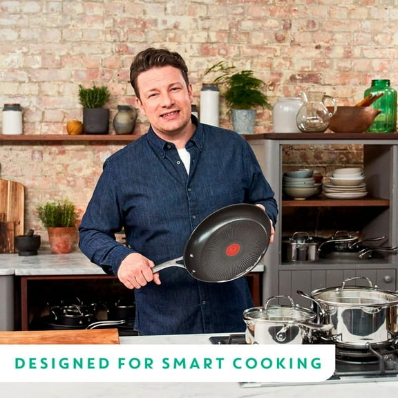 Jamie Oliver Stainless Steel Frying Pan 20cm Non-Stick  Coated Induction Compatible Silver