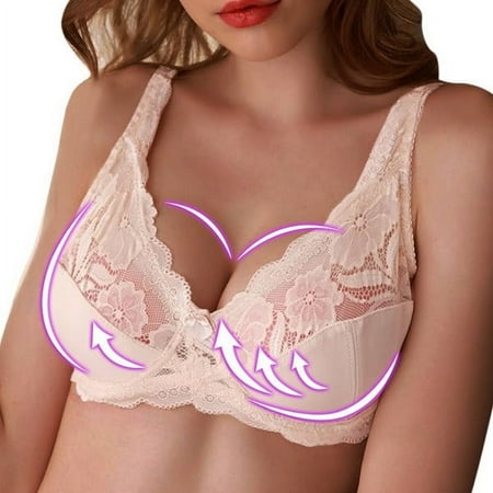 MSJUHEG Underwear Women Womens panties Ultra-Thin Underwear Bra Adjustable Bra Ladies Transparent And Breathable Plus Size panties Beige 100C