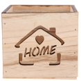 thumbnail image 3 of Brown Wooden Flower Pot Design for Home Decor Durable Plastic Planter Square 4.5x4.5x4.7 Inches, 3 of 3