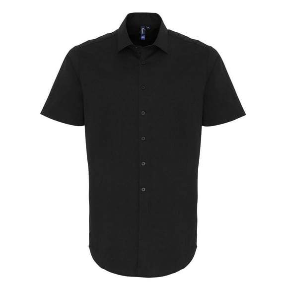 Premier Mens Poplin Stretch Short-Sleeved Shirt