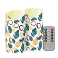 thumbnail image 2 of Beach Coconut Pattern Flameless Candles 2 PCS with Remote Realistic Moving Flame LED Tapered Pillar Set for Home Decor, 2 of 7