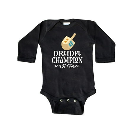 

Inktastic Hanukkah Dreidel Champ Gift Baby Boy or Baby Girl Long Sleeve Bodysuit