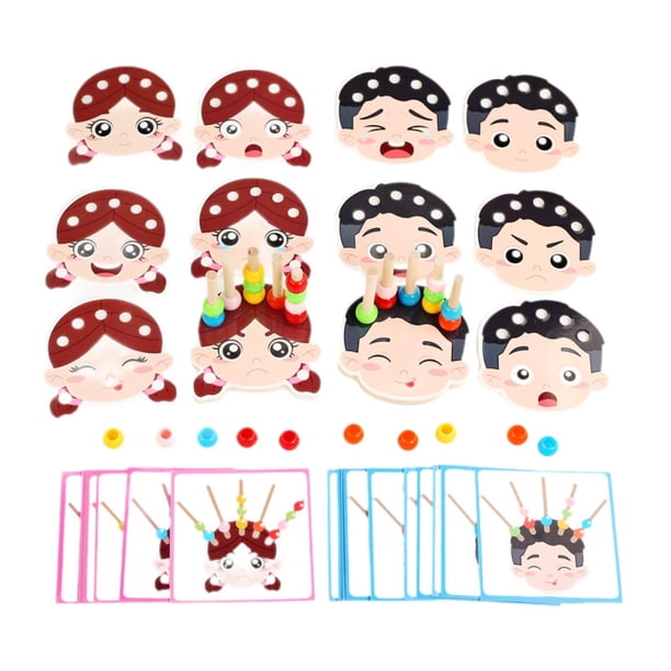 Juguete de Secuenciación de Cuentas de Madera, Apilamiento de Juguetes Educativos Educativos de Aprendizaje Preescolar para Niños Regalo de Cumpleaños