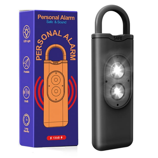 130dB Loud Self Defence Alarm Keychain with LED Strobe Light for Personal Safety USB Rechargeable Anti-Wolf Device for Women Elderly and Kids