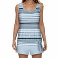thumbnail image 2 of lcziwo 50% Percent off Sales Today Two Piece Tankini Swimsuits for Women Blouson Swim Tank Top with Shorts Bathing Suits 2025 Summer Fashion Stripe Swimwear Gray S, 2 of 6