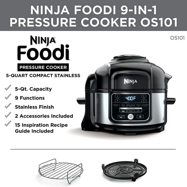 Ninja Foodi 9 in 1 Pressure Cooker and Air Fryer with Nesting Rack