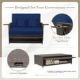 thumbnail image 4 of Gymax Rattan Loveseat Set Daybed Lounge Storage Ottoman Side Tables Adjust Patio Navy, 4 of 5