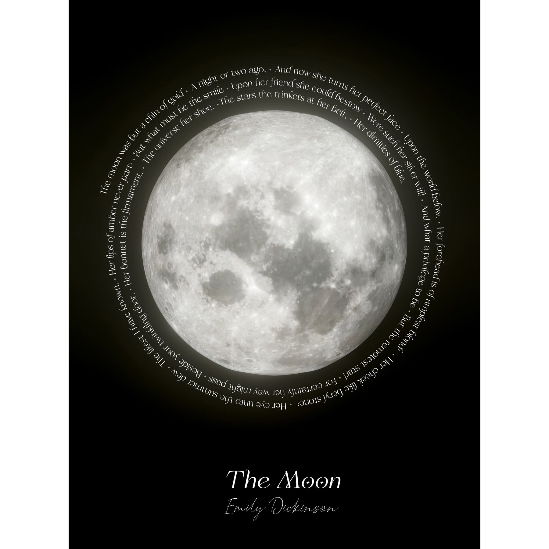 Emily Dickinson The Moon Poem Quote Inspirational Wicca Wall Art Decor ...