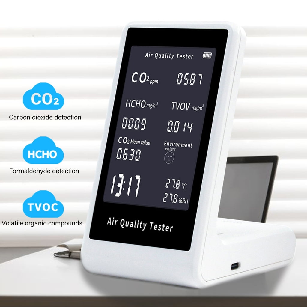 CEORPER Air Quality Monitors CO2 Meter Carbon Dioxide Detectors CO2 TVOC HCHO Temperature Humidity Measuring Device