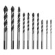 thumbnail image 1 of Juego de herramientas de perforación de agujeros de doble flauta de carburo cementado para azulejos de vidrio, juego de 10 Uds., 1 of 10