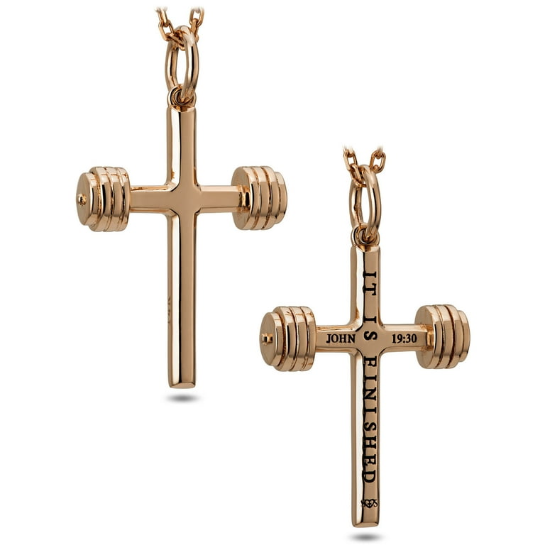 Dumbbell hotsell cross necklace