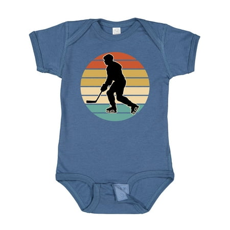 

Inktastic Hockey Player Retro Sunset Gift Baby Boy or Baby Girl Bodysuit
