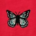 thumbnail image 5 of Dalix Butterfly Embroidered Cotton Relaxed Fit Short Sleeve Crewneck Tee Shirt Women in Red XS X-Small, 5 of 5