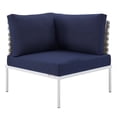 thumbnail image 5 of Modway Harmony 6-Piece  Sunbrella® Basket Weave Outdoor Patio Aluminum Sectional Sofa Set in Tan Navy, 5 of 13