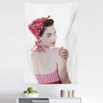 thumbnail image 1 of Pin up Girl Tapestry, Young Lady Wearing Gingham Patterned Halter-Neck Bikini Topnd Bandana, Fabric Wall Hanging Decor for Bedroom Living Room Dorm, 5 Sizes, Multicolor, by Ambesonne, 1 of 1