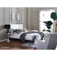 thumbnail image 2 of Contemporary Modern Urban Designer Bedroom Twin Size Headbaord, Fabric, White, 2 of 5