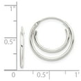 thumbnail image 3 of 925 Sterling Silver Double Endless Hoop Earrings; for Adults and Teens; for Women and Men, 3 of 3