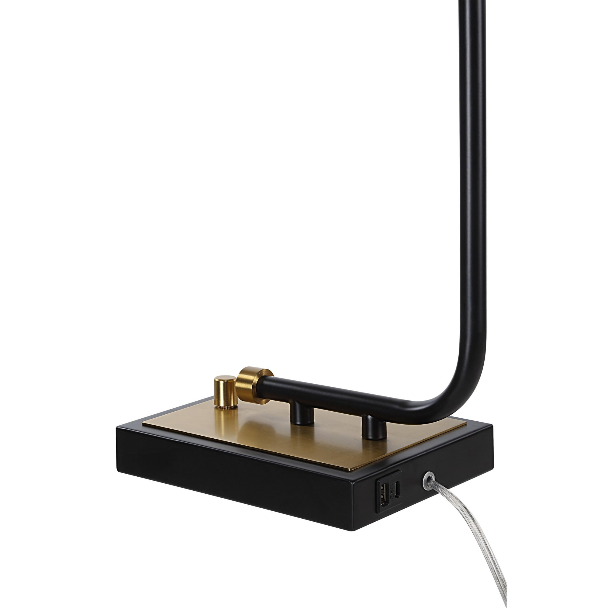 Signature Home Collection USB Powered Table Lamp with Drum Shade - 28" - Matte Black