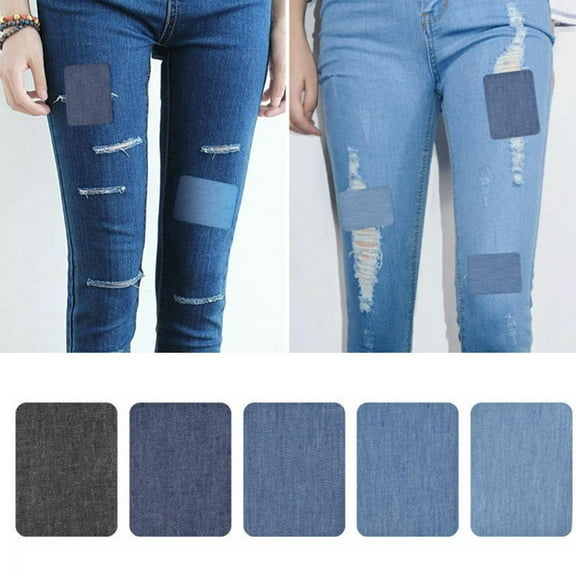Clerance! 20PcsSet 5 Color DIY Iron on Denim Fabric Patches For Clothing N9 Hot